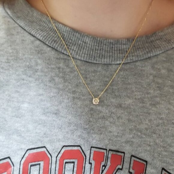 14K Gold 0.50 Ct Lab Grown Diamond Solitaire Pendant Necklace - Picture 2 of 4